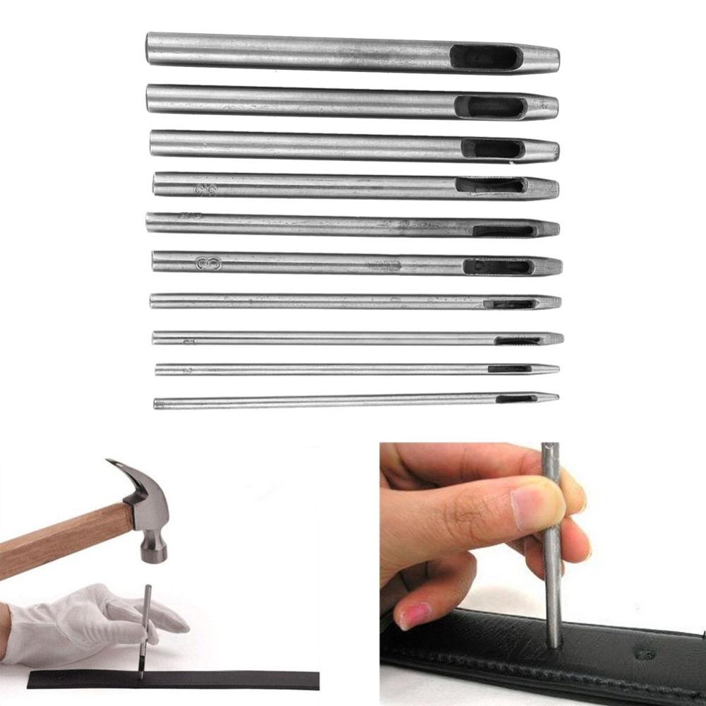10 Pcs Round Hollow Punch Set 0.5mm-5.0mm Punch Tool Kit  Leathercraft & DIY Crafting