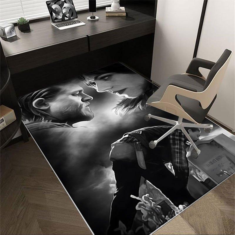 

1pc Sons of Anarchy themed Office Carpet Chair Mats - durable polyester rug for home theater, office, dorm room decor - tA02 60cm by 90cm
