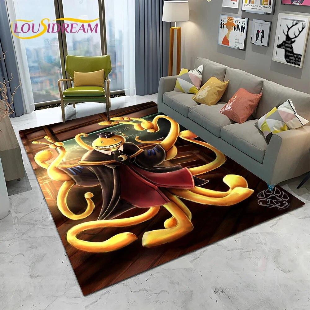 Cartoon Assassination Classroom Anime Carpet Rug for Home Living Room Bedroom Sofa Doormat Decor,kid Area Rug Non-slip Floor Mat