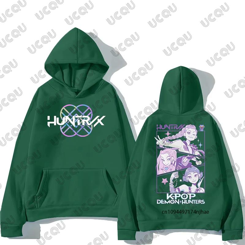 KPop Demon Hunters Anime Print Cotton Women Men Hoodies Autumn Winter Long Sleeve Sweatshirt Casual Fashion Oversized Tops