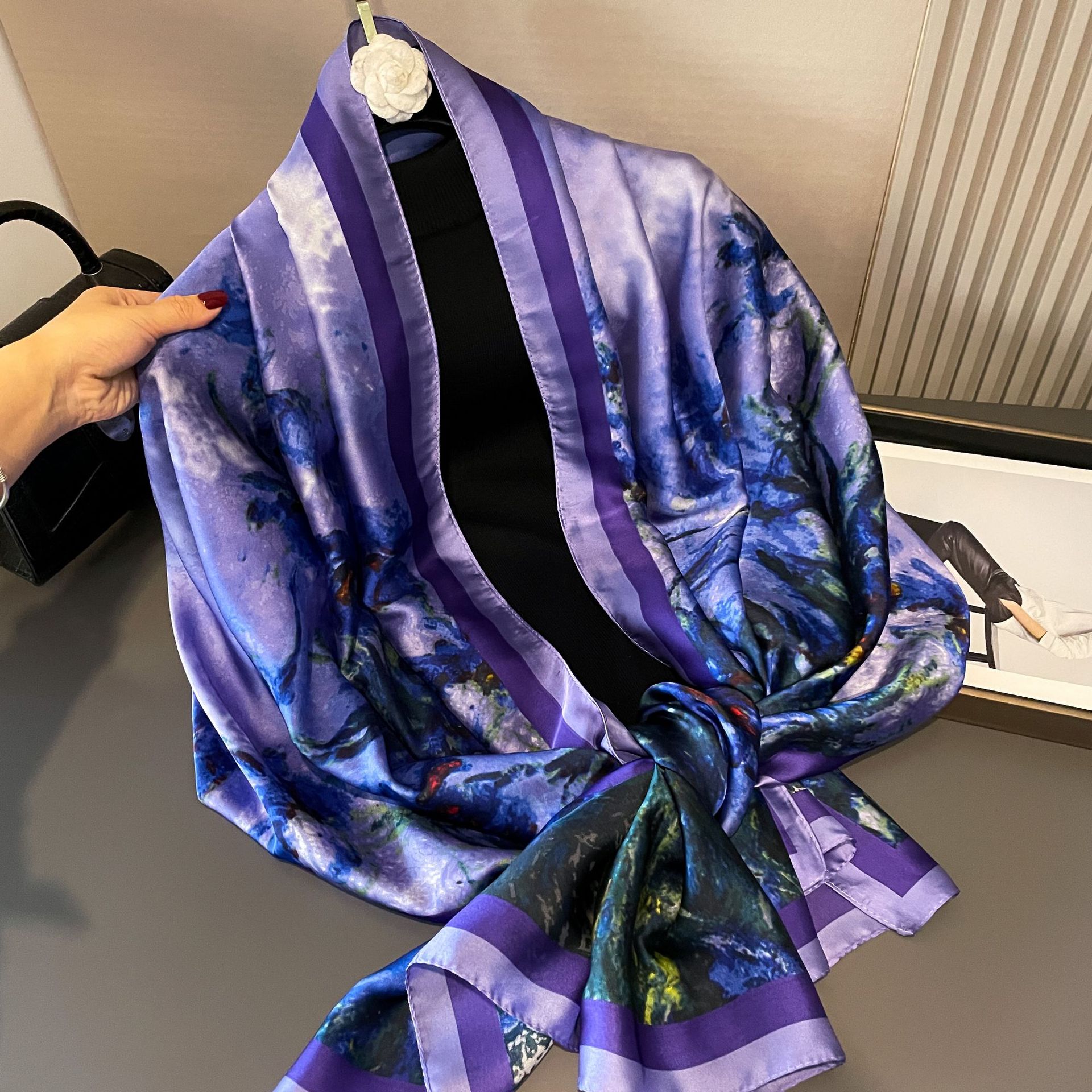 

Роскошный солнцезащитный шарф в подарок для пары, стильные пашминовые шарфы, новые зимние теплые кашемировые шали для женщин, модный шелковый хиджаб 180X90 см