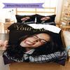 Billie Eilish Custom Name Pattern Bedding,Quilt Set Quilt Cover Pillowcase Home Birthday Gift(1 * Duvet Cover + 2 * Pillowcase, Without Core)