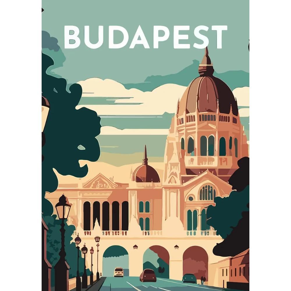 Retro Vibrant Cityscape Street Scene Posters London Double Decker Bus Prints Canvas Painting Wall Art Pictures Home Room Decor