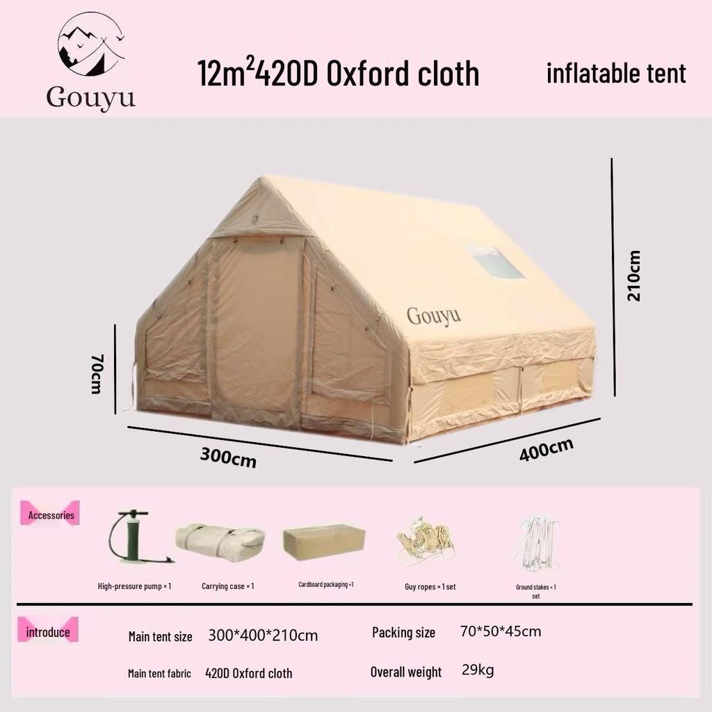 Thickened Rainproof Inflatable Camping Tent for Outdoor Use
