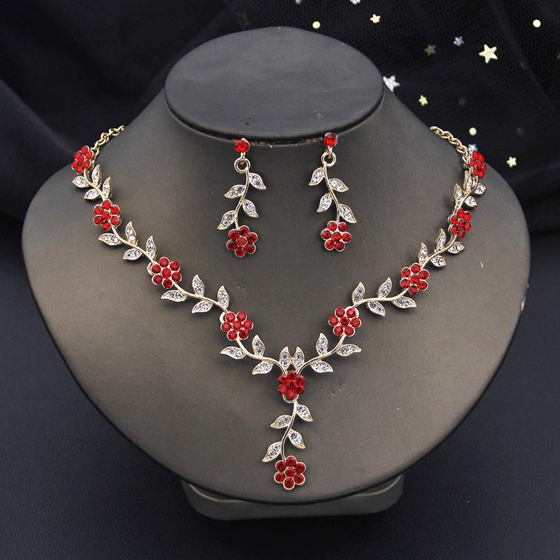 

Комплекты украшений для невесты со стразами для женщин, цветочные чокеры, серьги, свадебное платье, свадебные аксессуары