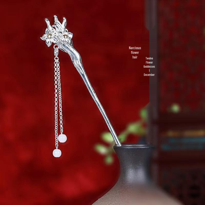 Twelve Flower Goddess Hanfu Hairpin - Chinese Style Updo Valentine's Gift for Her