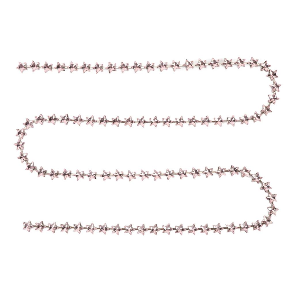 3.28ft Star Rhinestone Trim Chain 0.4in Width DIY Cuttable Colorfast Sew On Iron Rhinestone Claw Chain for Decoration Sewing Pink