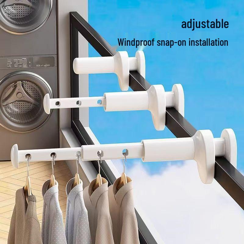 Portable Telescopic Folding Clothes Hanger: No-Punch Storage Rack for Travel and Hotel Use