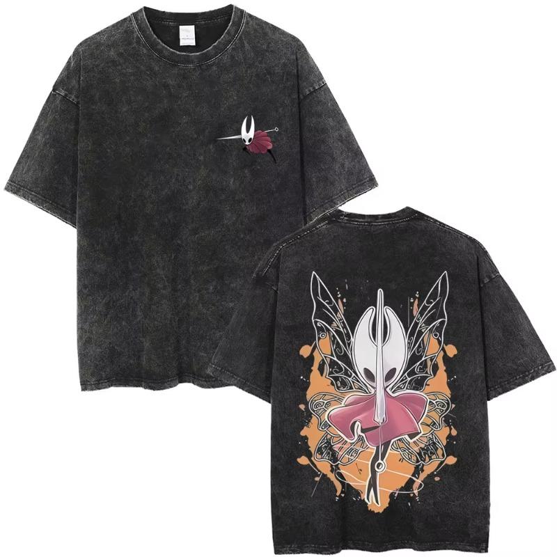 Hra Hollow Knight Vintage Prané Tričko Pánské Dámské Ležérní Oversized Kulatý Výstřih Krátký Rukáv Trička Pánské 100% Bavlněné Tričko