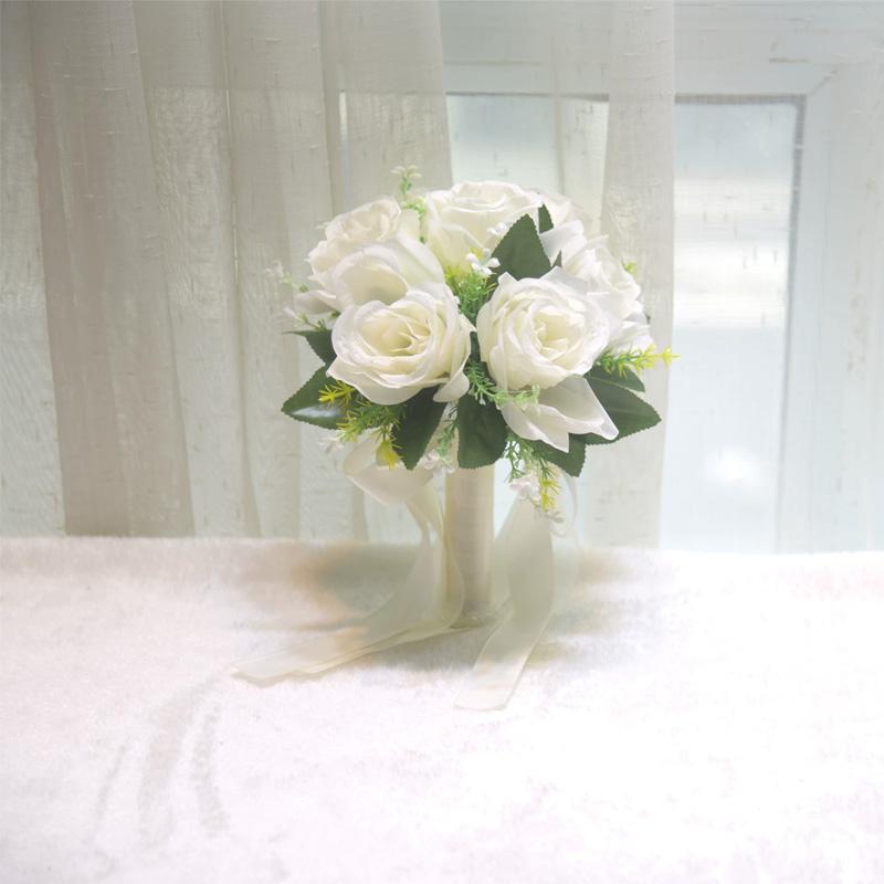 1 ks Svatební malá kytice Odolná Malá velikost Připravená k obřadu Družičkovská Kompaktní kytice Realistická Umělá Malá velikost 23x20cm