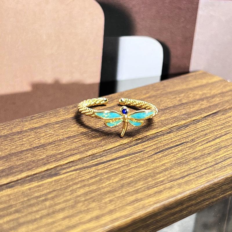 2026 Sweet and Cool Colorful Drip Glaze Temperament Court Style Retro Ring Female Flower Niche Ring