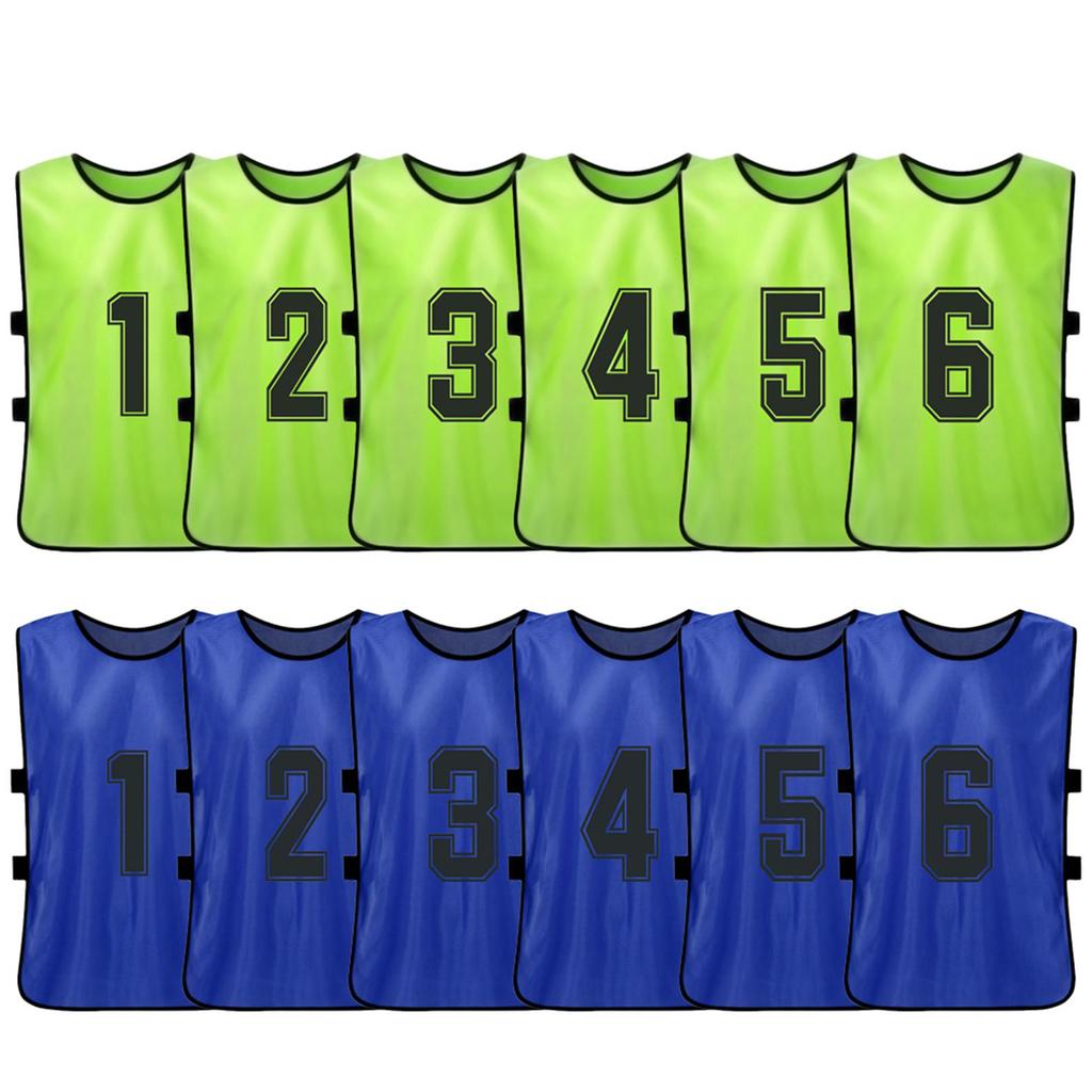 12 PCS Adults Soccer Pinnies Quick Drying Football Team Jerseys Sports Scrimmage Soccer Team