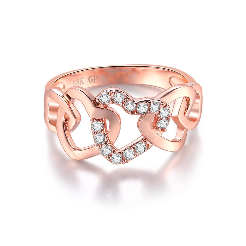 Romantic Infinity Heart Love Rings For Women Wedding Engagement Couple Rings Crystal Zircon Accessories Fashion Jewelry DZR026