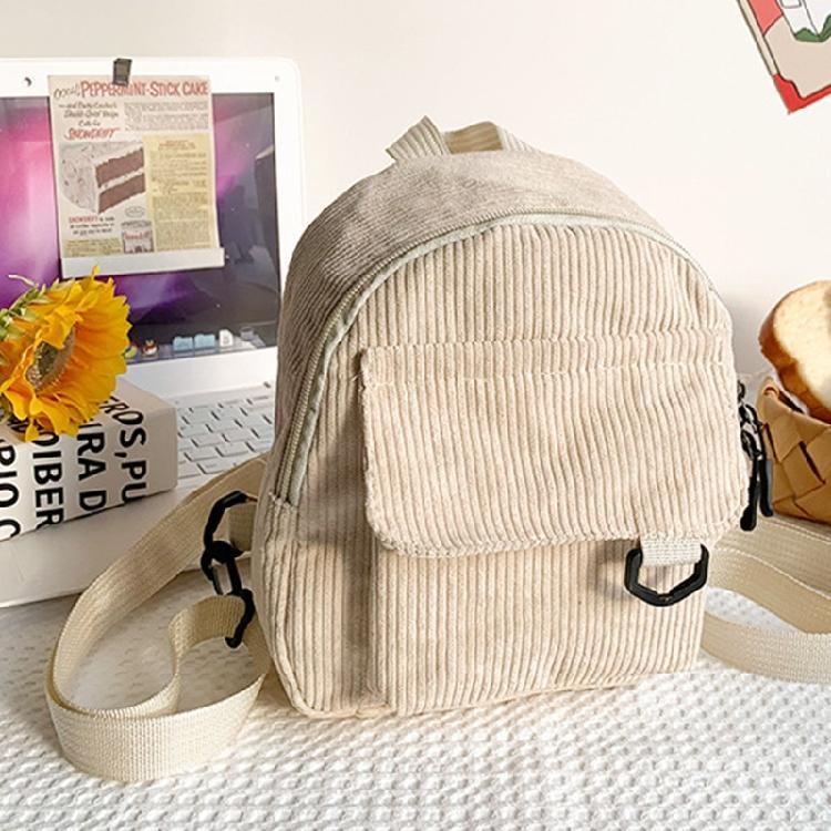Mochila Veludo Rucksack Cor Sólida Bolsa Escolar para Trabalho Escola Biblioteca