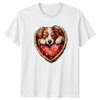 Puppy With Heart Valentines Day Dogs Mens T-Shirt Womens Tee Graphic Unisex