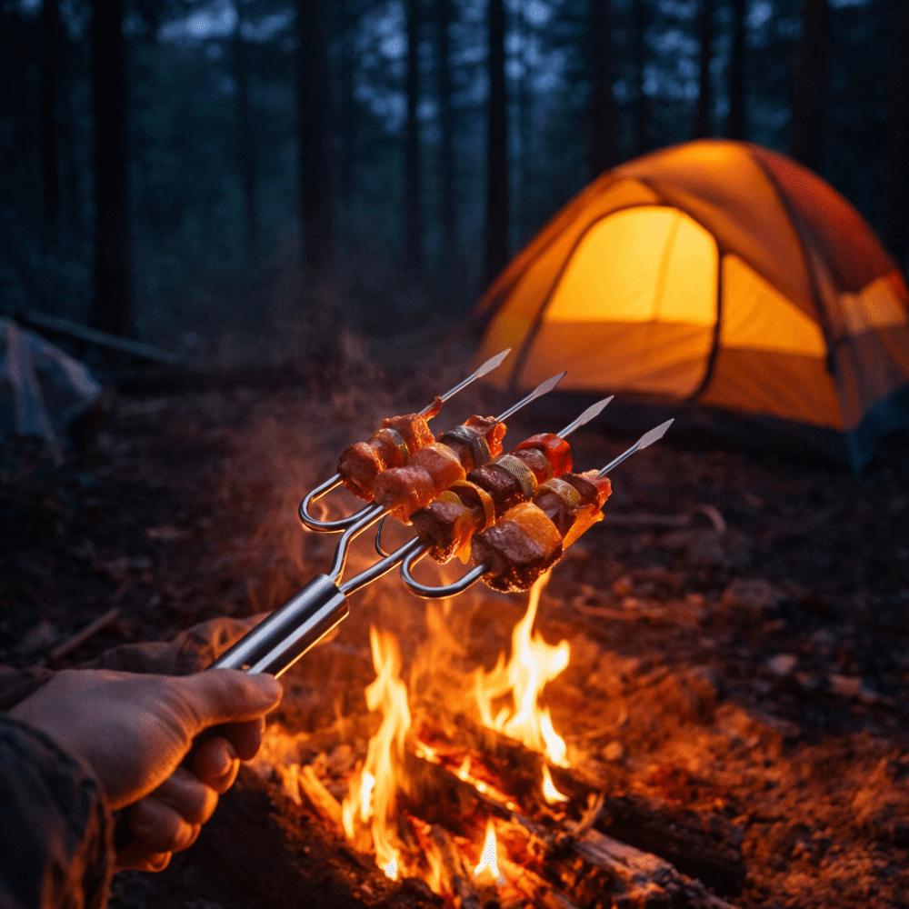Čtyřzubá vidlička na grilování Tepelně odolná vidlička na gril BBQ Vidličky na zvedání krůty Venkovní grilování