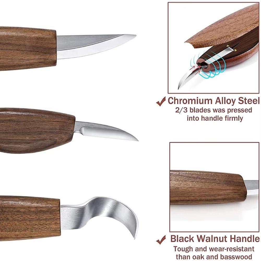 Sharp Wood Carving Knife Non-slip Craft Knife Comfortable To Hold Wood Carving Tools Set  Carpenter