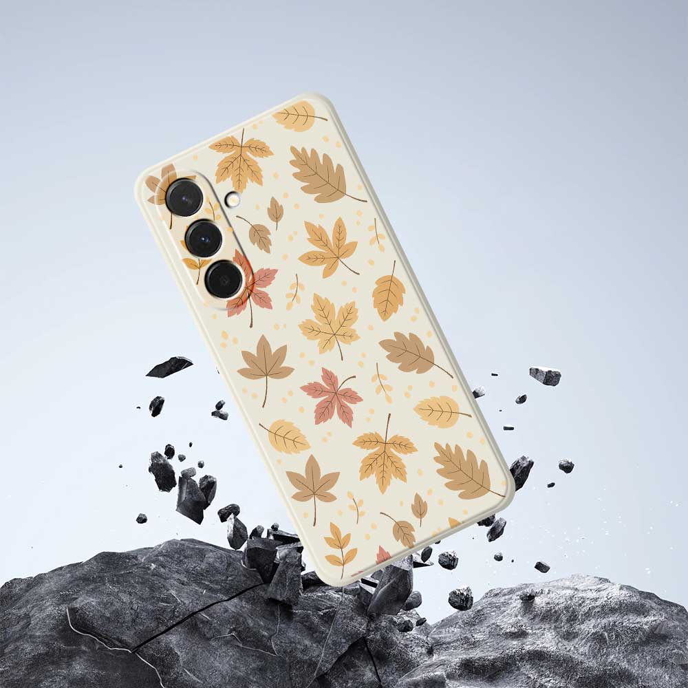 For Samsung Galaxy A36 5G Case Leaves Pattern Printing Straight Edge TPU Phone Back Cover