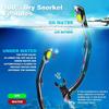 Adult Pano 3 Window Tempered Glasses Diving Mask Set, Dry Top Snorkel Mask No Leakage Diving Mask for Snorkeling