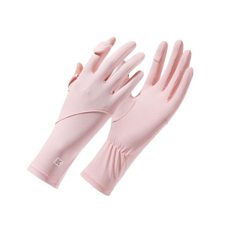 

Women s New Sun Protection Gloves for Summer Riding Ice Silk Breathable Non Slip Outdoor Cycling Finger Hitting Gloves average size