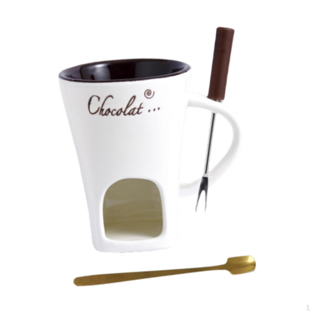 Keramik Schokoladenfondue, Schmelzbecher, Butterwärmer, Fondue Tassenset für Geburtstagsgeschenke, Muttertag