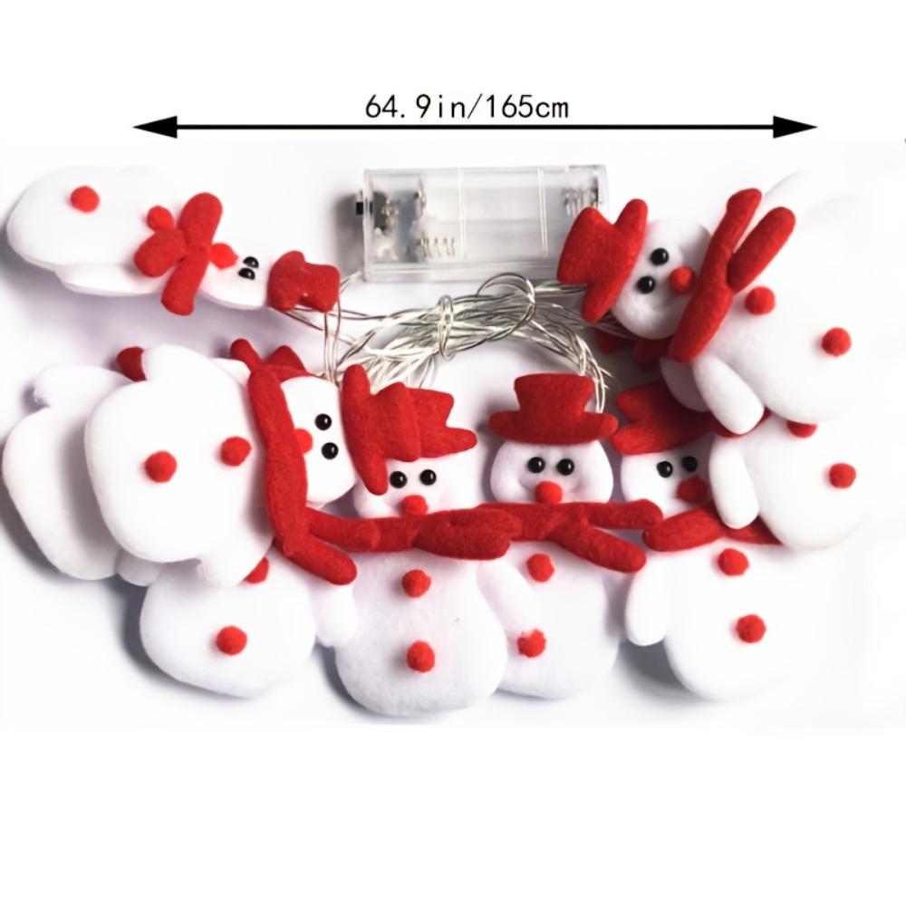 Christmas String Lights Set with 20 LED Plush Snowman Light Waterproof for Tree Home Christmas Party Decor 1.65/3 Meters