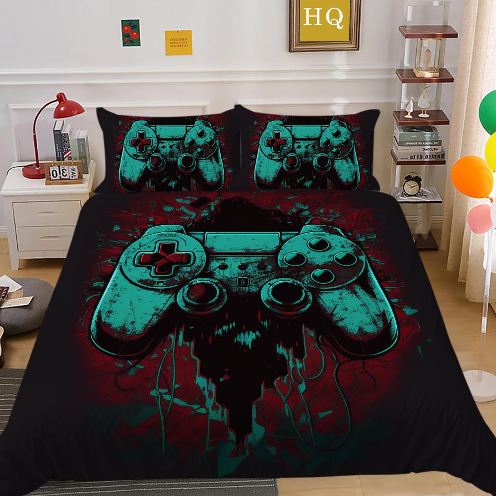 3D Game Console Printing Home Bedclothes Single Size Bed Clothes Boy Kid Highend Soft Bedding Set Cover