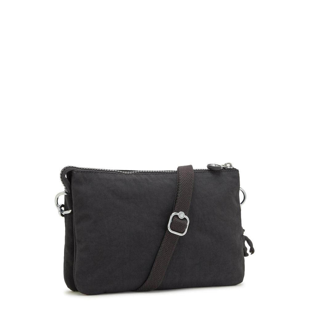 Kipling Riri Metallic Crossbody Black x x Bag, Noir, 9.5"L 6.25"H 2.5"D