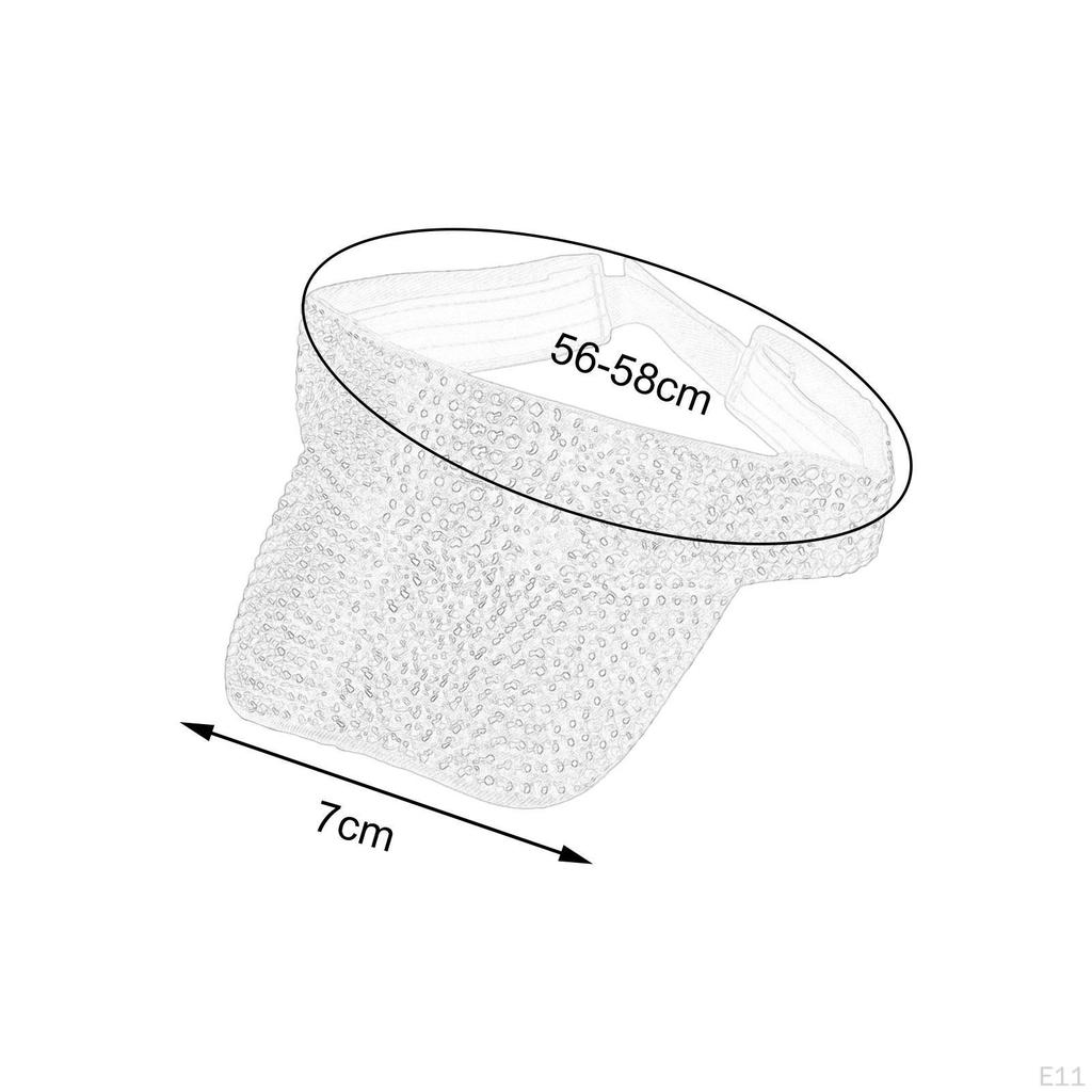 Rhinestone Sport Sun Visor Hat Adjustable Summer Cap Fashion Casual Windproof Protection for