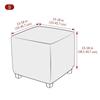 New Jacquard Ottoman Cover Square Stretch Chair Covers Wear-resistant Dustproof Footrest Cover for Bedroom Party Hotel