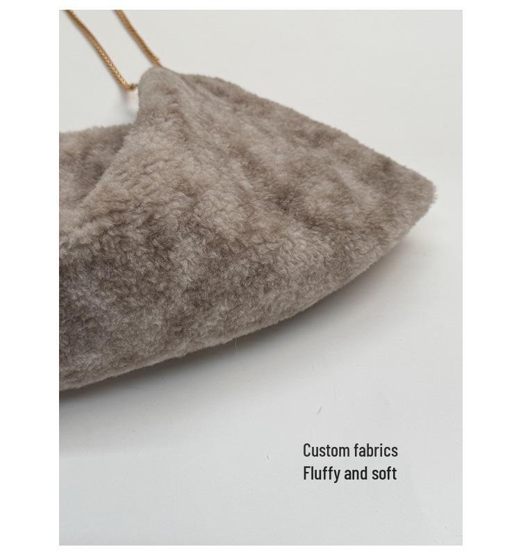 Plüsch-Ketten-Schultertasche im koreanischen Stil, mehrfarbig, großes Fassungsvermögen, Damen-Mode Nischendesign Handtasche.