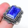 Natural Blue Jade Gemstone Handmade 925 Sterling Silver Jewelry Ring Size 9 AR-17069