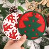 4 Stück isolierte, saugfähige Filzuntersetzer mit Weihnachtsmuster