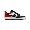 Nike Court Borough Non slip Lightweight Low top Skateboard Shoes GS Black White Red BQ5448-115(TeamEight-)