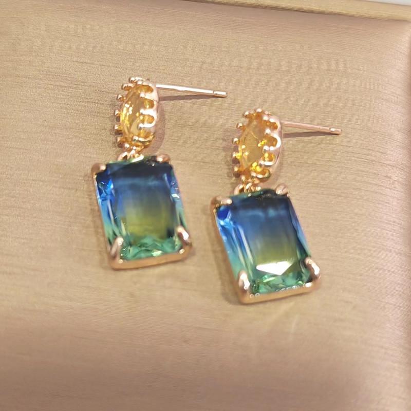 Quadratische Zirkon Tropfen Ohrringe für Frauen 2023 Neue Mode Hochzeit Engagement Party Schmuck Zubehör