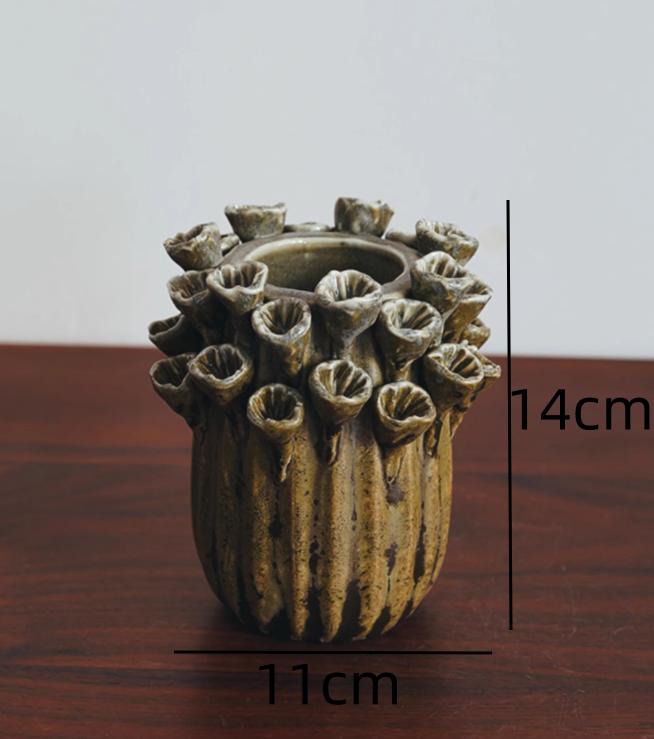 Керамическая ваза Подсвечник Домашнее украшение Ремесла Подсвечник Настольная цветочная композиция Цветочные сосуды Ваза для сухоцветов