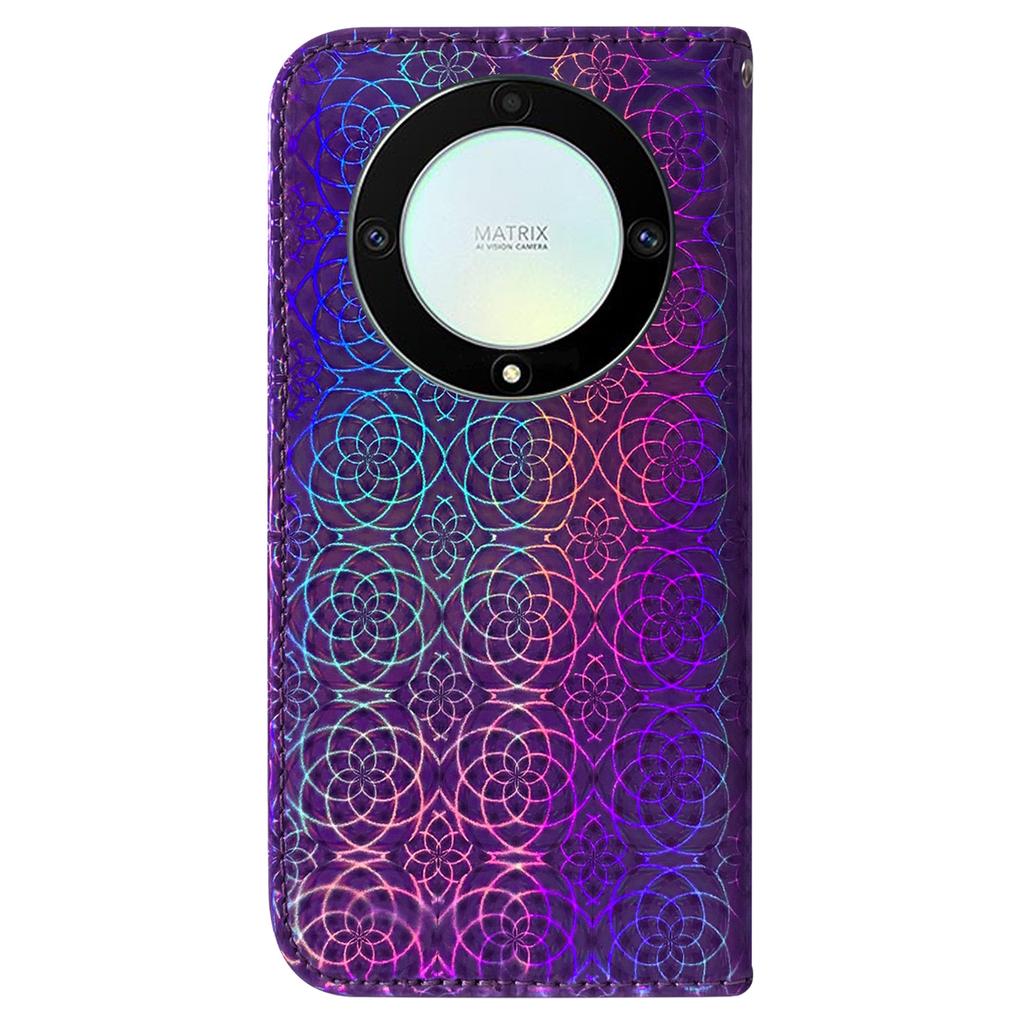 For Honor X40 5G/X9a 5G/Magic5 Lite 5G PU Leather Wallet Cover Dazzling Flower Pattern Flip Stand Phone Case