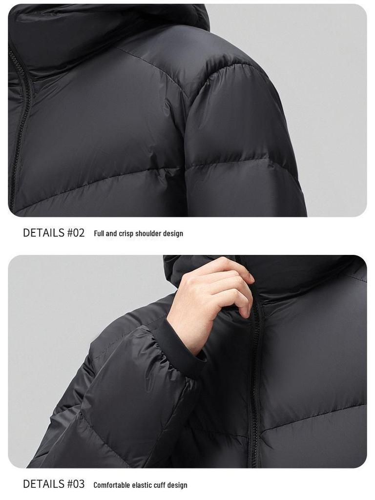 Men's Trendy Fluorescent Green Hooded Down Jacket - Casual Mountaineering Sports Outerwear