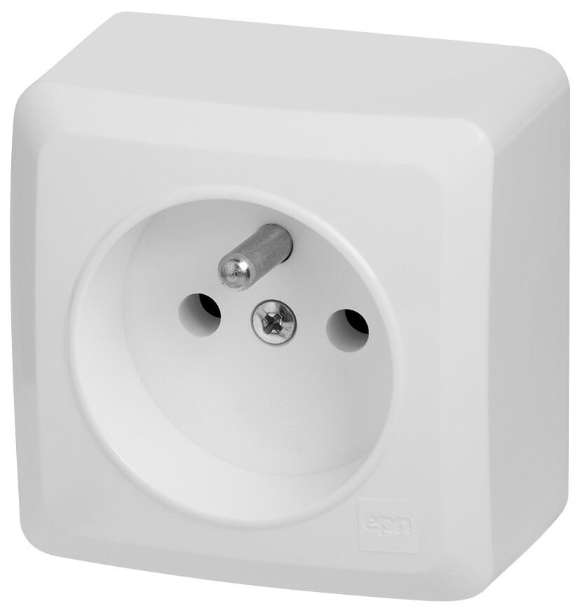 Socket 2P+Z n/t IP20, white BERG