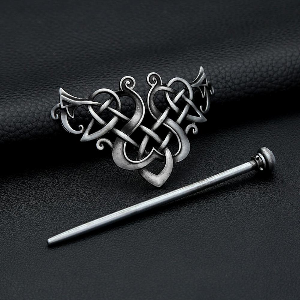 Vintage Nordic Metal Hollow Butterfly Hair Stick For Women Men Fashion Silver Color Viking Amulet Handmade Alloy Hair Accessory