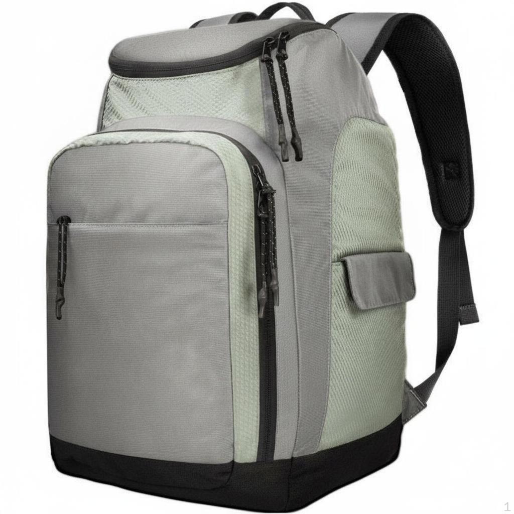 Ski Boot Backpack Multiple Compartments Travel Waterproof Helmet Compartment Bag Black