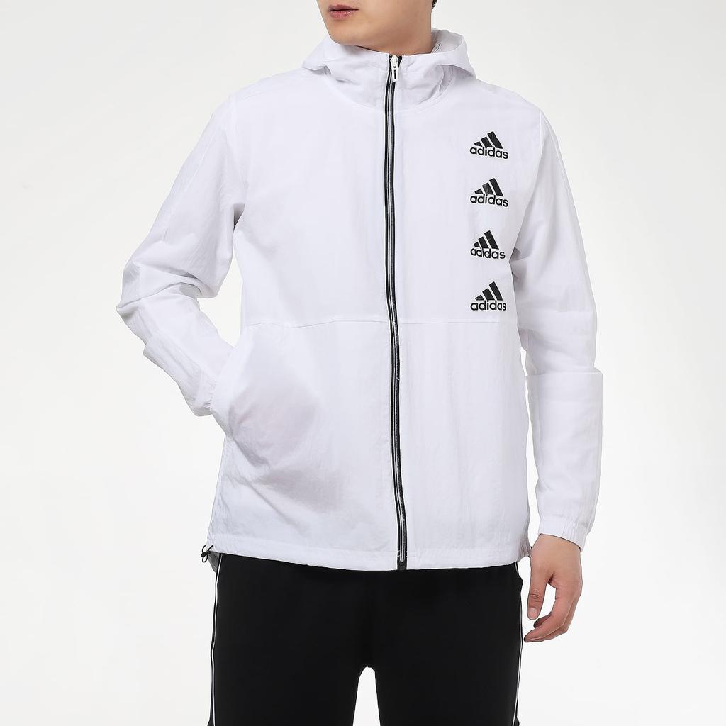 adidas Jackets Men's White Hooded Moderate Other GK9419