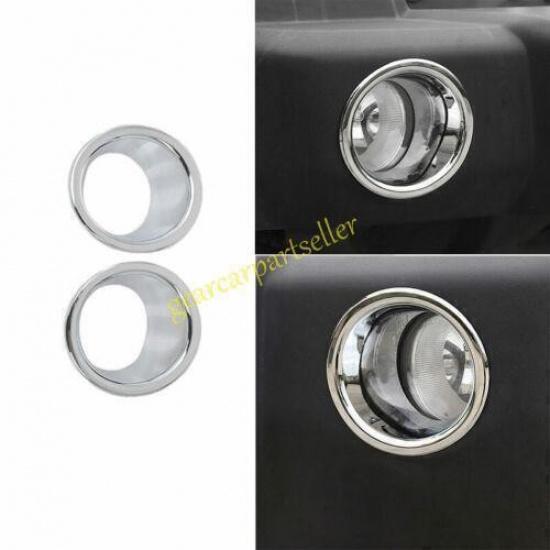 For Jeep Wrangler JK 07-2017 Bright Chrome Front Bumper Fog Light Ring Trim
