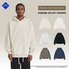 Men's Fleece Hoodie 450g Heavyweight Warm Solid Color Pullover Hooded Sweatshirt