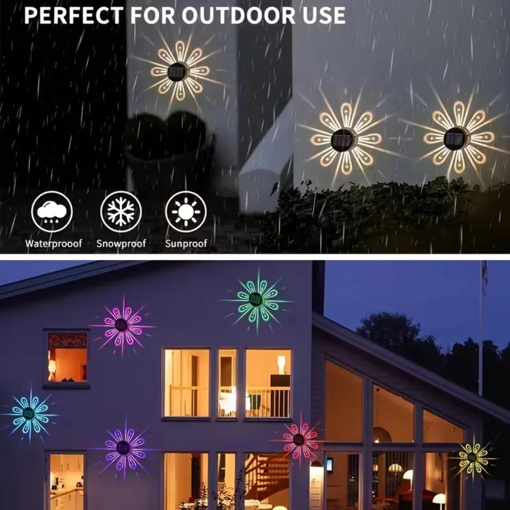 2/4PCS Solar Peacock Projection Lights Waterproof Outdoor LED Wall Lamp Solar Fence Light for Yard Garden Lawn Christmas Decoration