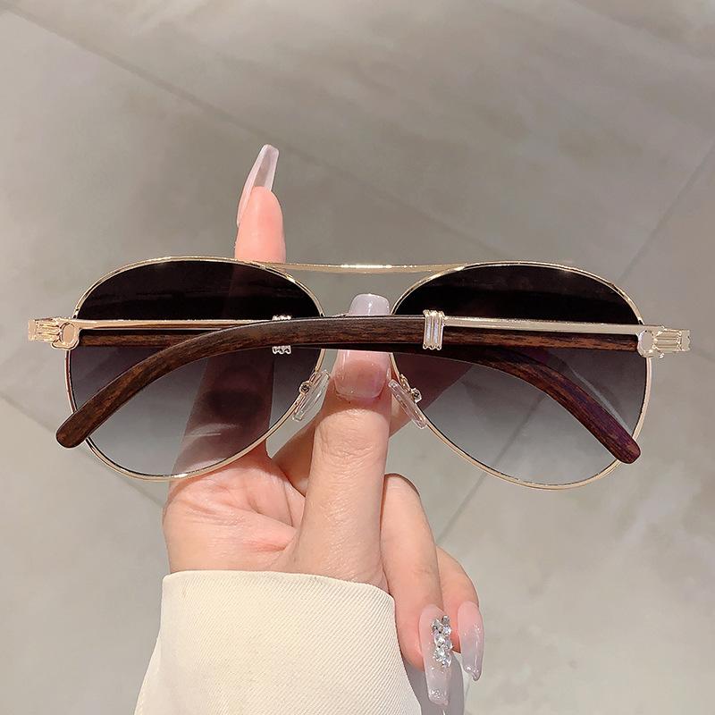 Classic Pilot Sunglasses Women For Men Male  Vintage Sun Glasses Luxury Brand Designer Punk Popular Metal Driving Shades