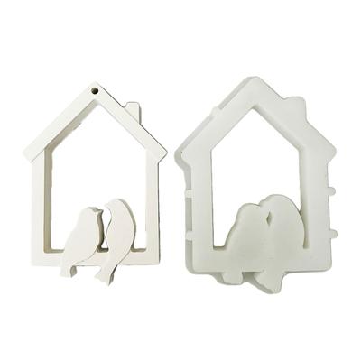 Birds House Silicone Molds Hanging Ornament Mould Birds Plasters Molds Baking Molds for Festival Table Home Decorations