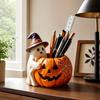 Halloween Resin Pumpkin Pen Holder and Flower Pot Decoration for Desk