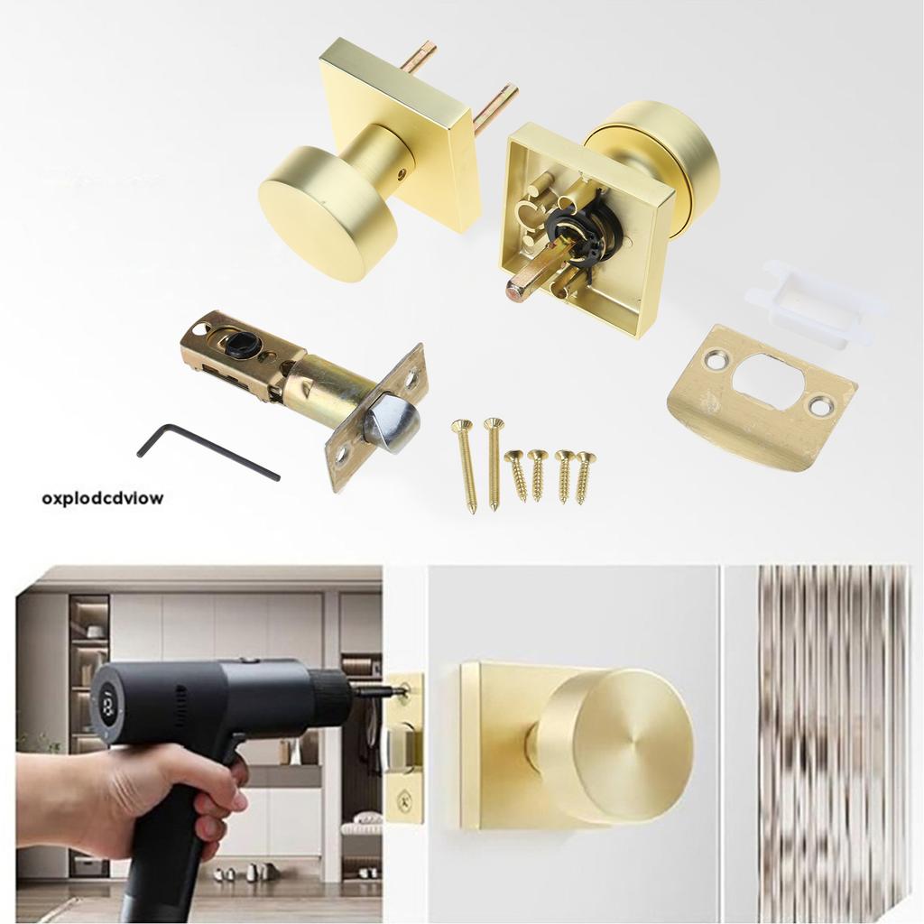 Gold Interior Door Knobs Heavy Duty Square Designs Door Knob Modern Door Knobs Upgrades for Bedroom & Bathroom Privacy