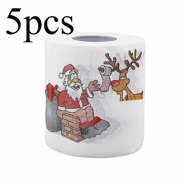 5/10pcs Christmas Bathroom Toilet Roll Merry Christmas Home Decoration Christmas Decoration New Year Ornaments/tissue/napkin